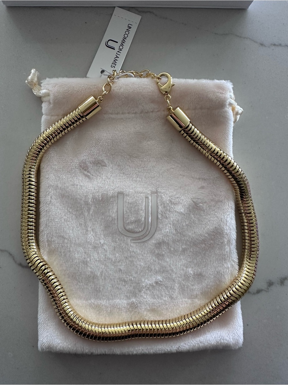 Uncommon James 14k Gold Plated Coil Tube Snake Choker Necklace NWTs - Picture 3 of 10